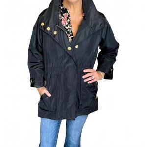 NEW CAROLE'S COLLECTIONS signature rain jacket in black